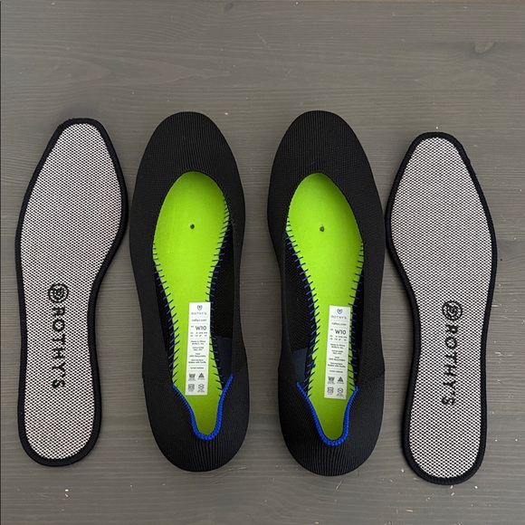 Rothy's The Square Flats Womens Black Minimalist Neutral Slip On Knit Size 10 - Picture 8 of 12